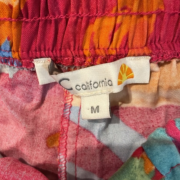 NWT C&C California Pink Tropical Pattern shorts set in size small medium - Picture 3 of 6